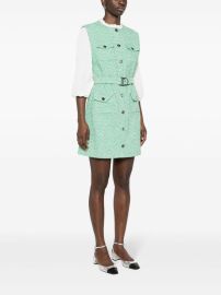 Maje Layered Tweed Mid Dress - at Farfetch